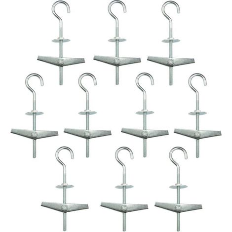 CSPARKV Lot de 10 ancrages à ressort 94cm-fixation de faux plafond, charnière en plaques de plâtre, boulons à œil pour cloisons sèches-acier galvanisé Cr3 + (1/4)