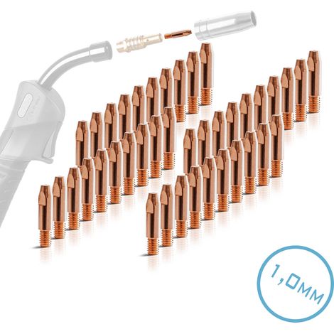 STAHLWERK 2 x punte di contatto AK25 MB25 Punte di contatto M6x28 1,0 mm MIG MAG