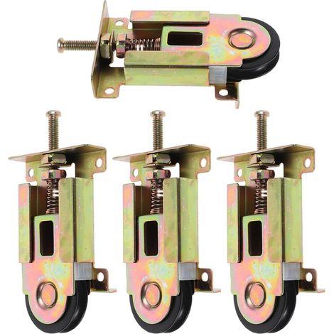 Lot de 4 Roulettes pour Porte Coulissante de Placard 40 MM en Métal Galets à Roulement à Billes, Quincaillerie Résistante pour Meubles et Penderie, Adaptées à Portes de Placard (1/5)