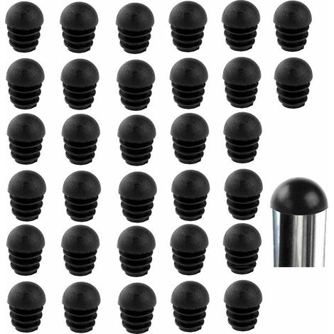 Embout Bouchons pour Tube de Chaise de Rond Noirs Embout Entrant Rond pour Pied de Chaise Embout pied de chaise Caoutchouc pied de chaise Protection 32 Pièces (16mm)，Superma