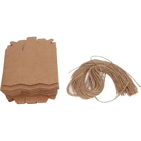 50 Pièces Boîtes à Dragées En Papier Kraft, Boîtes-cadeaux En Papier Boîte D'emballage En Papier Kraft Hexagonal Lanterne Avec Ficelle Boîtes-cadeaux De Bricolage Exquises Pour les Mariages(UN) (1/5)