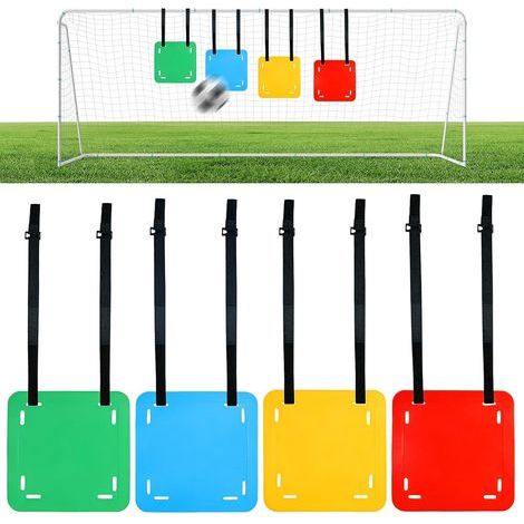 Lot de 4 cibles de but de football de 30 cm - Cible pour but de football - Avec 16 sangles réglables - Accessoires d'entraînement de football - Cible de tir de précision (1/5)