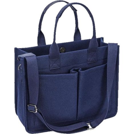 sac portable bas en toile pour femme avec poches, bandoulière ordinateur portable et à main de tous (1/5)