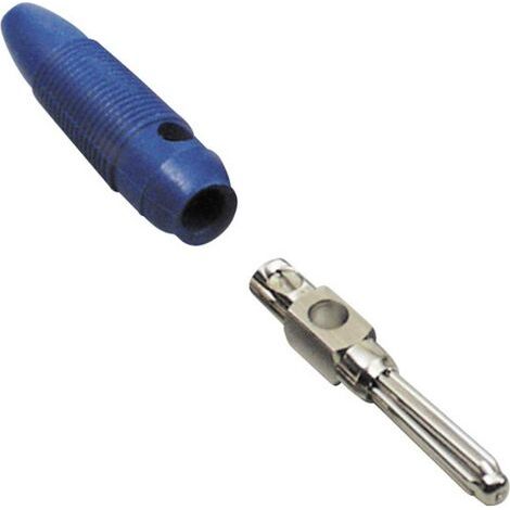 TRU COMPONENTS Fiche banane mâle, droit Ø de la broche: 4 mm bleu 100 pc(s) X020741 (1/2)