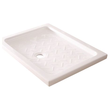ONDEE ZEN - Receveur de douche MERI - Picots Antidérapants - 80x100x6,5cm - Grès - Blanc (1/7)