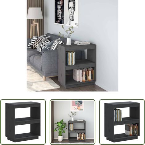 Rangement de livres - Bibliothèque Gris 60x35x71 cm Bois de pin massif (1/5)