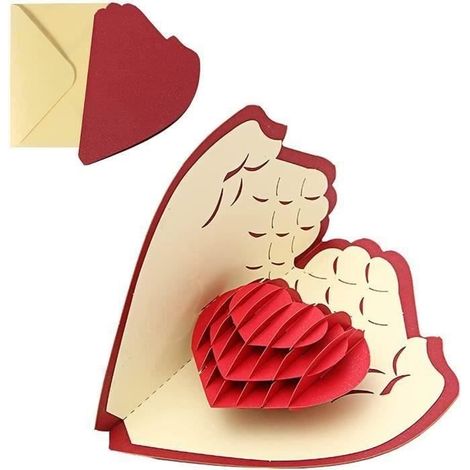 Carte de voeux,Carte de vœux pop-up 3D romantique avec enveloppe pour femme,mari,petite amie,mère,cartes pour mariage,Noël,etc. (1/4)