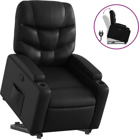 Maison Exclusive - Relaxsessel mit Aufstehhilfe Schwarz Kunstlede