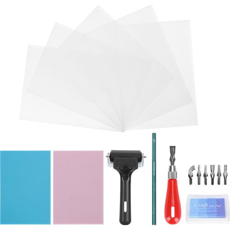 Kit de fabrication de tampons en caoutchouc, kit de gravure au rouleau, outils professionnels pour les arts et l'artisanat (1/5)