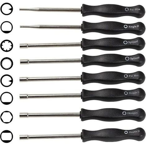 Set of 8 Carburetor Adjustment Tools, Stainless Steel, Compatible with Engines 2-stroke cleaning and precise adjustment (1/4)