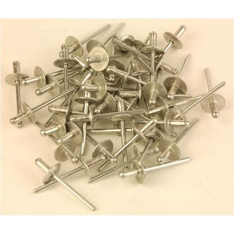 Remaches ciegos Maxigrip de 4,8 x 11 mm – Cabeza extragrande de 16 mm – Capacidad de sujeción de 0 a 6,4 mm – Paquete de 200 remaches de aluminio