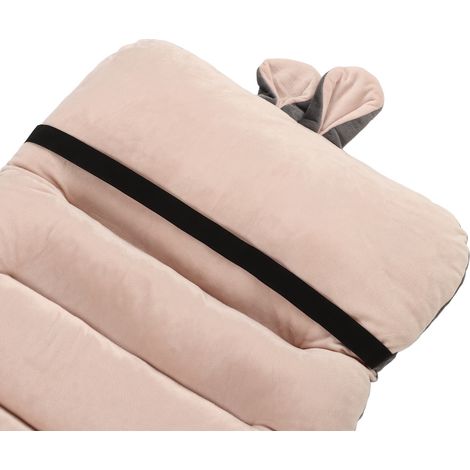 Coussin de chaise longue oreilles longues pour bureau, ordinateur et étudiant, réglable 45x100cm, rose clair (1/5)