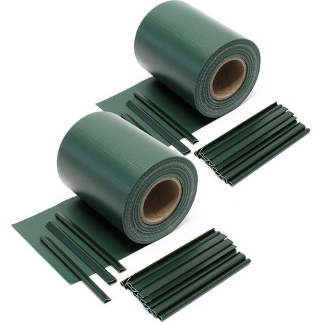 Cinta protección vallas, verde 70mx19cm, PVC 650g/m², con 40 clips Lámina privacidad (1/4)