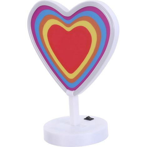 Lampe Néon Cœur LED à Piles Veilleuse Romantique Cœur (1/5)