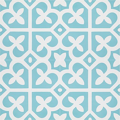 Pegane – Lot de 4 carreaux de ciment bleu 20x20 cm – 0,16 m2 – Ciment hydraulique fait main – Aspect mat pour sol et mur (1/3)