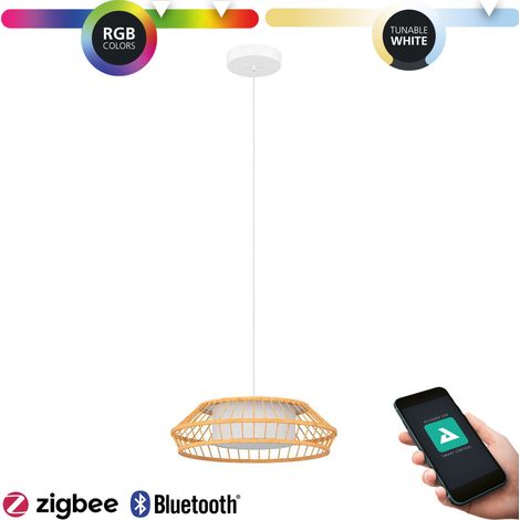 Sospensione Minimal Yuku-Z Acciaio Bianco Legno 1 Luce Led 22W 2600Lm (1/5)