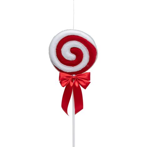 Déco de Noël Sucette Sucre d'orge avec noeud satin H 52 cm - Feeric Christmas (1/2)