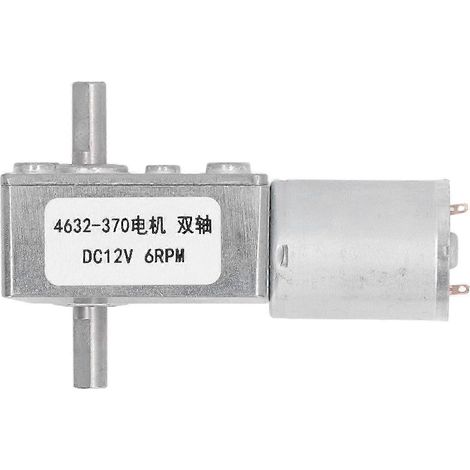Motoréducteur Turbo à vis sans fin 12V DC, double axe, couple élevé, micro engrenage 6 tr/min pour outillage électrique (1/5)