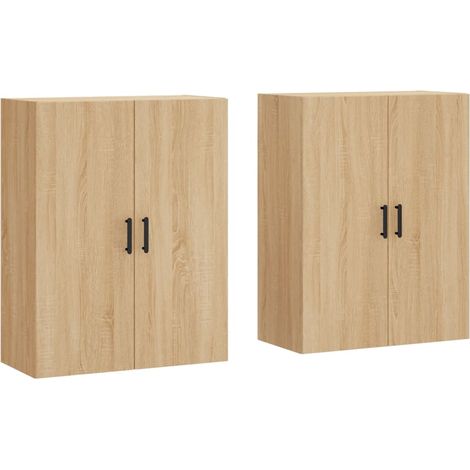 Lot de 2 Armoires De Chambre - Armoires murales chêne sonoma 69,5x34x90 cm fr10016 - Maison La Vie (1/5)