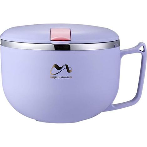 Bol à nouilles instantanées–Anti-fuite et résistant-Accessoire de cuisine réutilisable pour la maison,le travail et l'école-1200 ml (1/5)