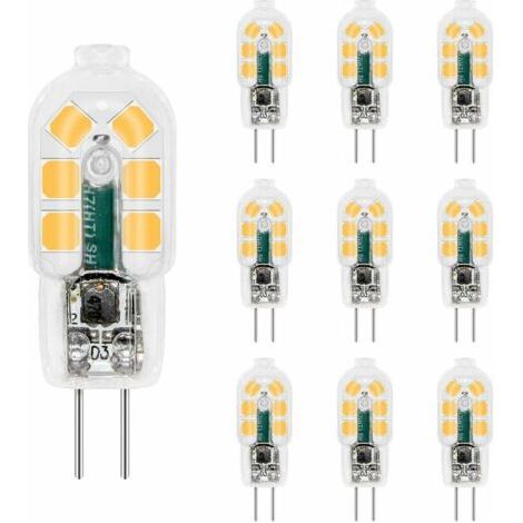 Ampoule G4 LED 12V 2W Blanc Neutre 4000K, 200LM, Équivalent Lampe Halogène G4 10W 20W, non-dimmable, AC DC G4 12V LED 4000K pour Hotte de Cuisine, Lustre, lot de 10