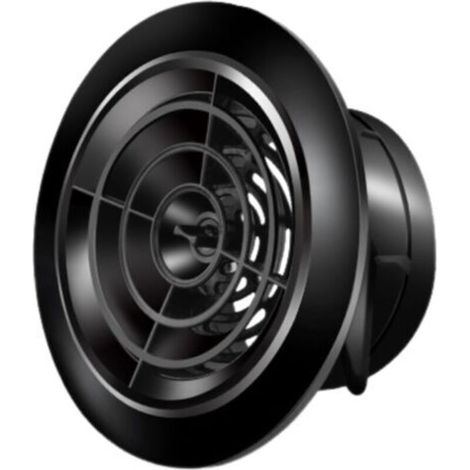 Rundes, schwenkbares Lüftungsgitter für Küchen und Badezimmer, für Öffnungen mit 100 mm Durchmesser, schwarz (1/4)