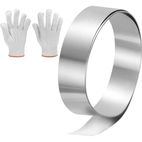 Rouleau En Aluminium, 1.2" x 6.56ft Bande Métallique Pour Toiture 0.4mm D'Épaisseur Avec Gants Pour Réparation De Maison Étanchéité Fenêtre Porte (1/5)