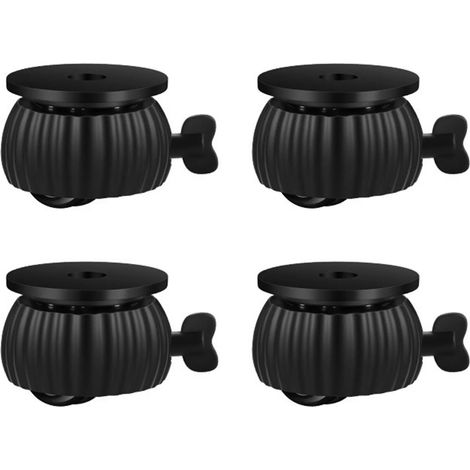 8 ruedas giratorias autoadhesivas, mini ruedas para muebles, con bloqueo de seguridad, color negro. (1/5)