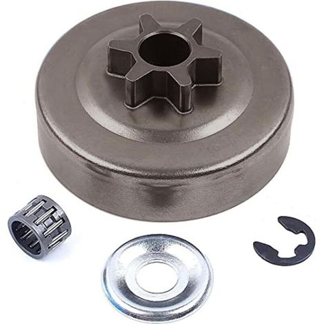 Kit de embrague con piñón de 3/8" 6T, kit de piñón de 3/8" 6Z, con rodamientos de agujas y arandelas de retención, compatible con las motosierras MS170, MS180, MS210, MS230 y MS250-Crezuo.-Crezuo