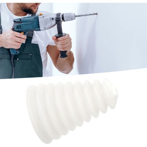 Lot de 3 protections anti-poussière en caoutchouc souple et résistant pour perceuse à percussion électrique, compatibles avec les forets de 6 à 16 mm (blanc). (1/5)