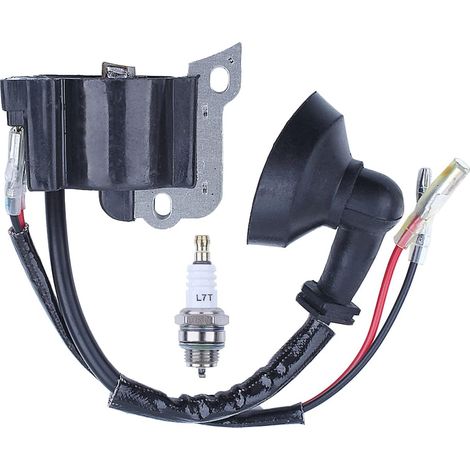 Module de bobine d'allumage pour Stihl 32F 51 55 61 66 Débroussailleuse Pièce de moteur de coupe-bordure, accessoires de haute qualité pour débroussailleuse avec bougie L7T/BPMR7A (1/5)