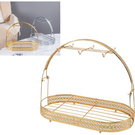 Porte-tasses à café, égouttoir de cuisine, organiseur de vaisselle, égouttoir, meuble de rangement, sèche-vaisselle, doré (1/5)