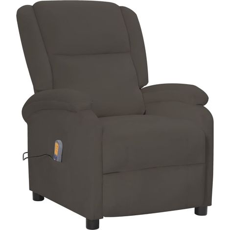 Fauteuil de massage inclinable Gris foncé Velours (1/5)