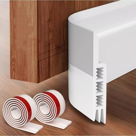Guarnizione antipolvere per porte esterne, copriporta antipolvere, guarnizione per finestre, fermaporta autoadesivo in silicone, blocca rumore e insetti (2 m, bianco) (1/3)