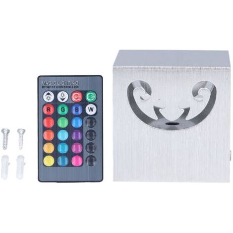 Applique Murale Aluminium RVB 3W Lampe LED Perles Conception Creuse 24 Touches Contrle 360° Applique Murale LED Lumineuse pour Chambre 85-277V (1/4)