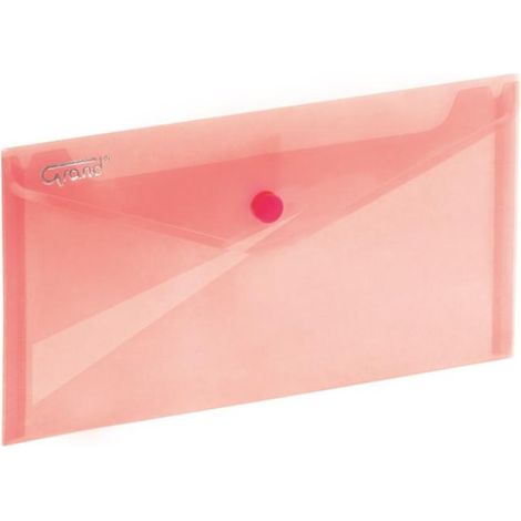 GRAND Busta rossa 225x124mm - chiusura a scatto, polipropilene