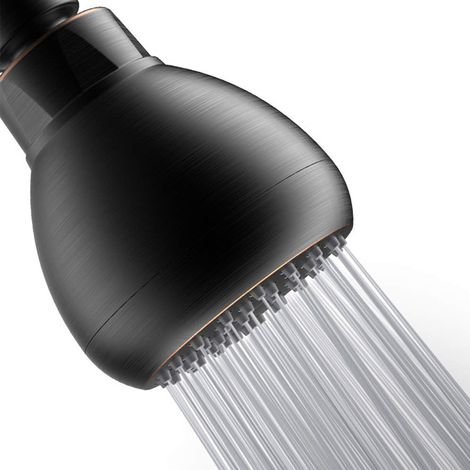 Ahlsen Alcachofa de ducha Shower Booster, alcachofa de ducha fija a prueba de fugas con giro ajustable, negro (1/4)