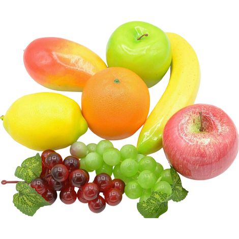 Fruits Artificiels - Lot de 8 Fruits en Plastique Réalistes pour Décoration Cuisine Fête Maison - Décor Intérieur Créatif (1/5)