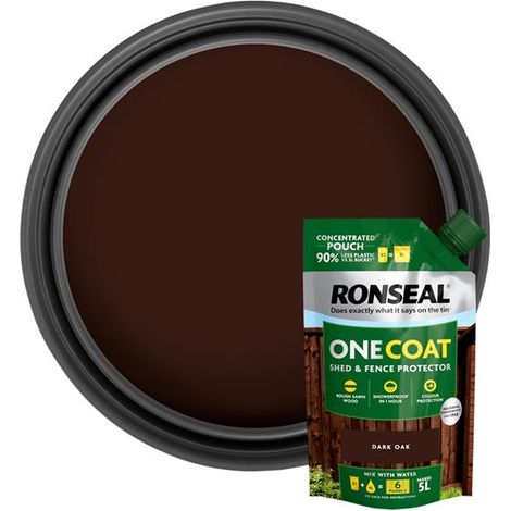 Ronseal One Coat Shed & Fence Refill Pouch Dark Oak 950ml RSLOCFLDOPCH