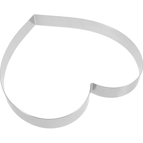 Moule à gâteau en acier inoxydable en forme de cœur, 25 cm x 3 cm, forme annulaire. (1/4)