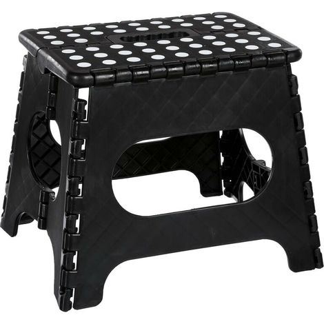 Marche-pied pliant noir – Hauteur 27 cm – Charge max 100 kg – Surface antidérapante – Poignée intégrée pour transport facile – Achat Utile (1/3)
