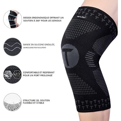 genouillères médicales homme femme ménisque arthrite genouillère compression basketball volley-ball yoga course jambe droite gauche (1/4)