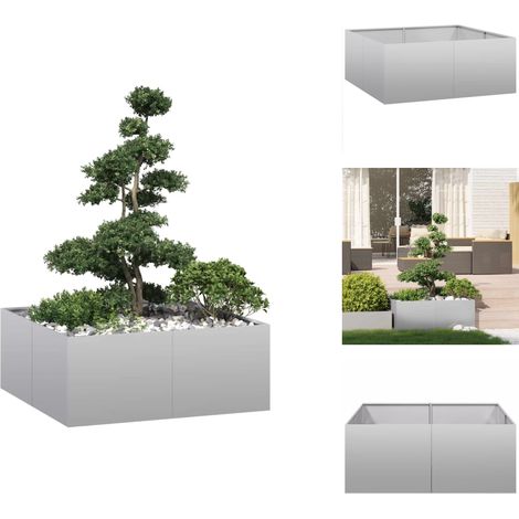 Jardinière 100x100x40 cm acier galvanisé - Jardinière - Jardinières - Pot De Fleurs - Support De Jardinière (1/5)
