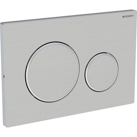 Geberit – Plaque de commande WC Sigma 20 – Acier inoxydable brossé/poli – Double touche 3/6L – Dimensions 246x164 mm (1/9)