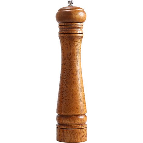 Moulin à Poivre et Sel en Bois 10 Pouces, Réglable et Portable pour Cuisine - Idéal pour Sel de Mer, Sel Rose, Poivre Noir et Rouge (1/5)