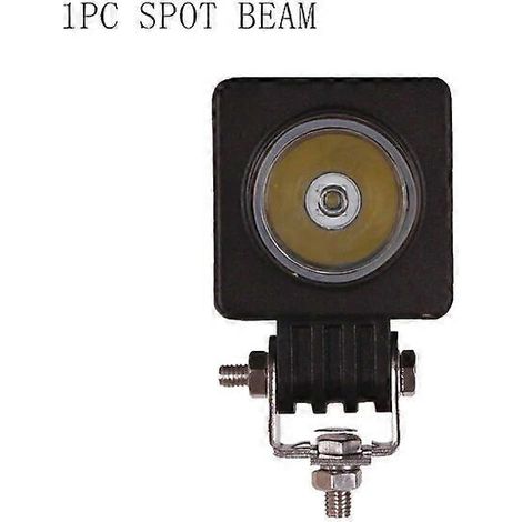 Projecteur de travail LED 10 W 12 V/24 V 5 cm (2 pouces) pour mini-voiture, camion, quad, moto, 4x4, tracteur, vélo, clignotant, antibrouillard, phare de route, faisceau carré (1/5)