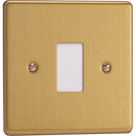 Varilight 1-Gang Powergrid Plate Including Yoke (Single Plate) Brushed Brass