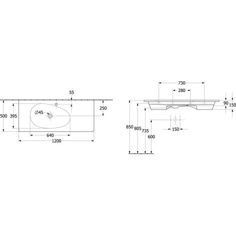 Villeroy & Boch 4A77L3RW meuble-lavabo Antao 1200x500 mm (1/2)