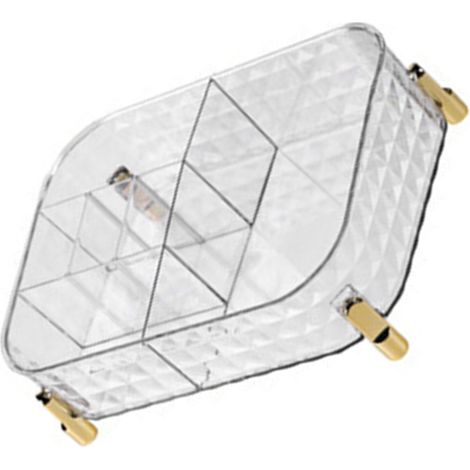 Plateau de maquillage grande capacité, étui de rangement transparent pour pinceaux, rouges à lèvres et soins de la peau (1/5)
