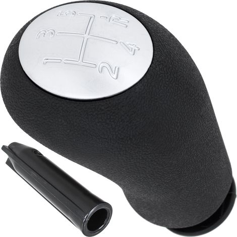 Pomo de palanca de cambios plateado para Renault Clio III 05-09 (1/5)